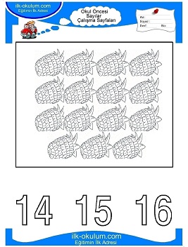 Çocuklar İçin Sayılar Çalışma Sayfaları 